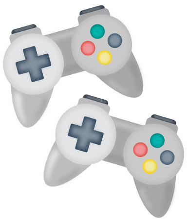 Console controllers used for some friendly competition between coworkers at a Sila Shelton game night